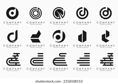 abstrakter Buchstabe D Symbol-Satz. Design für Geschäfte von Luxus, elegant, einfach.