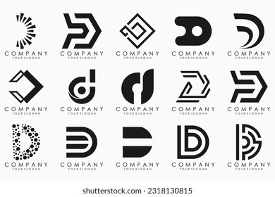 abstract letter D logo icon set. design for business of luxury, elegant, simple.