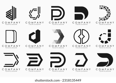 abstract letter D logo icon set. design for business of luxury, elegant, simple.