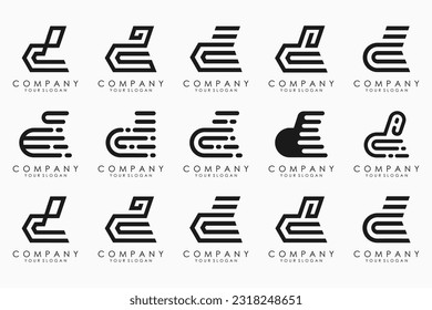 abstract letter D logo icon set. design for business of luxury, elegant, simple.