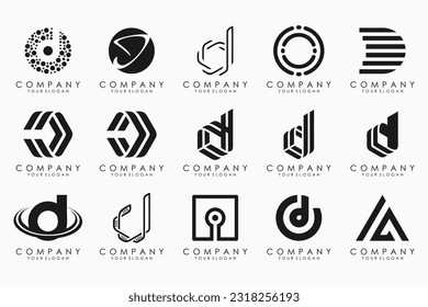abstract letter D logo icon set. design for business of luxury, elegant, simple.