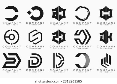 abstrakter Buchstabe D Symbol-Satz. Design für Geschäfte von Luxus, elegant, einfach.