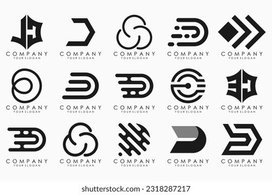 abstract letter D logo icon set. design for business of luxury, elegant, simple.