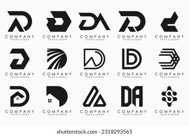 abstract letter D logo icon set. design for business of luxury, elegant, simple.