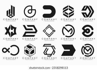 abstrakter Buchstabe D Symbol-Satz. Design für Geschäfte von Luxus, elegant, einfach.