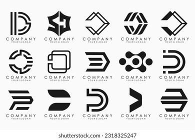 abstract letter D logo icon set. design for business of luxury, elegant, simple.