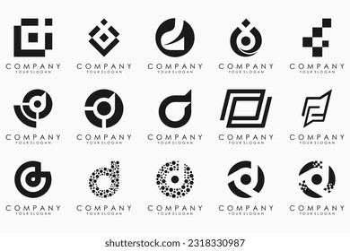 abstract letter D logo icon set. design for business of luxury, elegant, simple.