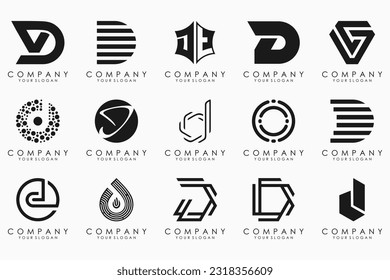 abstract letter D logo icon set. design for business of luxury, elegant, simple.