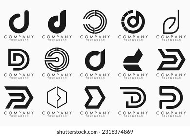abstract letter D logo icon set. design for business of luxury, elegant, simple.