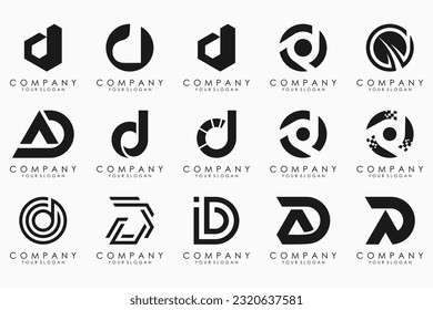 abstract letter D logo icon set. design for business of luxury, elegant, simple.