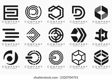 abstract letter D logo icon set. design for business of luxury, elegant, simple. vector