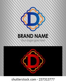Abstract letter D logo icon design elementÂ sign
