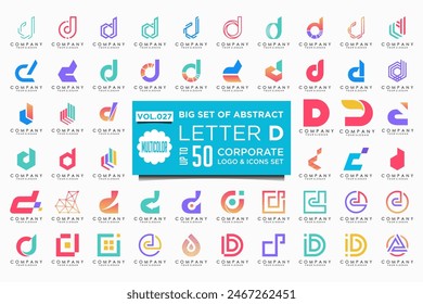abstract letter D logo icon set. design for business of luxury, elegant, simple.