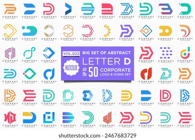 abstract letter D logo icon set. design for business of luxury, elegant, simple.