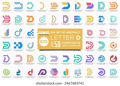 Conjunto de iconos de logotipo D abstracto de la letra. diseño para el negocio de lujo, elegante, simple.