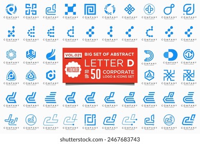 abstract letter D logo icon set. design for business of luxury, elegant, simple.