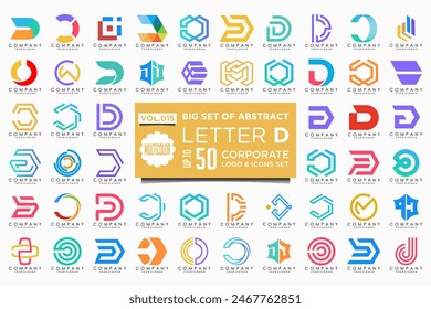 abstract letter D logo icon set. design for business of luxury, elegant, simple.