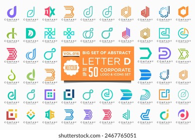 Abstrakter Buchstabe D Logo-Icon-Set. Design für Unternehmen des Luxus, elegant, einfach.