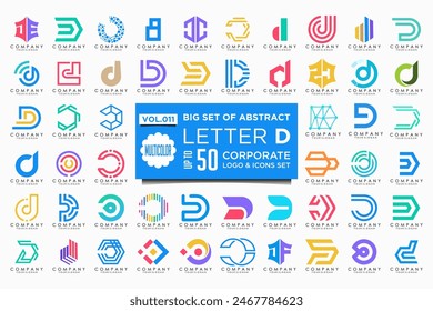 abstract letter D logo icon set. design for business of luxury, elegant, simple.