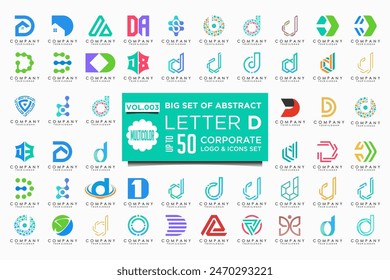 abstract letter D logo icon set. design for business of luxury, elegant, simple.
