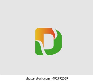 Abstract letter D logo icon design
