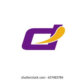 Abstract letter D logo icon design
