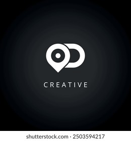 Abstract Letter D Logo. Initial Location Symbol Vector Icon.