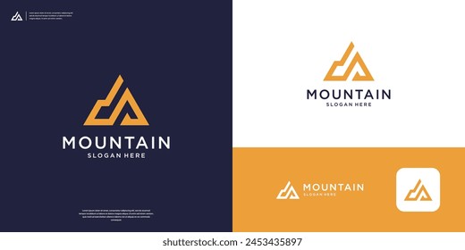 Abstract letter D and A logo mark. Modern mountain logo design symbol.