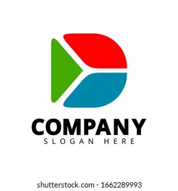plantilla de logotipo de letra abstracta D