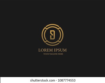 Abstract letter D logo vector design. Icon circle luxury concept template