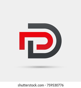 Abstract letter D logotype. Modern logo idea sign. Universal emblem vector icon.