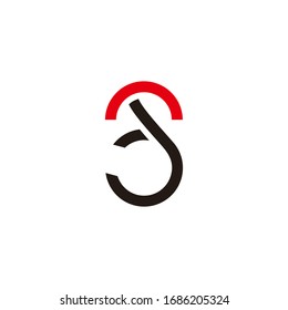 abstract letter d lowercase geometric logo vector
