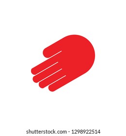 abstract letter d move fast hand palm shape logo