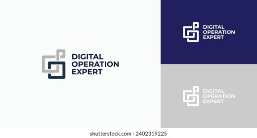 Abstract letter D O connection logo design