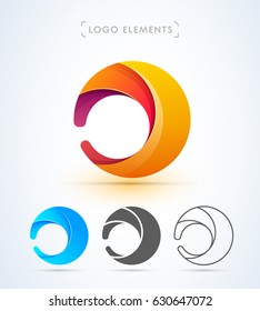 Abstract letter d or o logo template