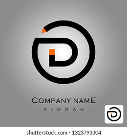 abstract letter D OD DD vector logo design