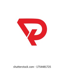 letra abstracta d p logotipo de diseño de flecha geométrica vectorial