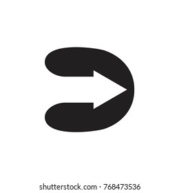 abstract letter d with right arrow logo vector
