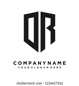 Abstract letter D shield logo design template