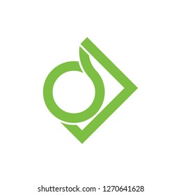 abstract letter d square frame logo vector