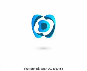 Abstract letter D. Vector icon. Modern logo