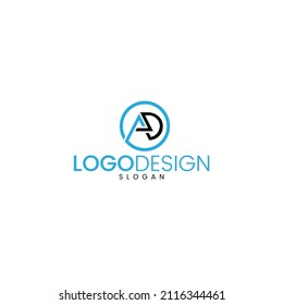 Abstract letter A D vector logo design, letter A D, text A d logo design