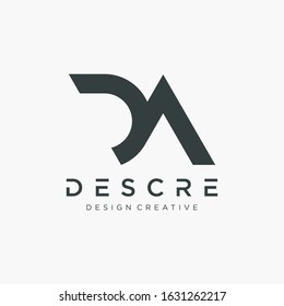 Abstract letter DA simple logo design Template.  Logo Emblem Capital Letter Modern Template. Creative minimalist logotype icon symbol. -VECTOR