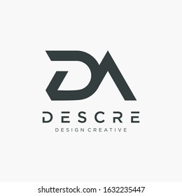 Abstract letter DA simple logo design Template.  Logo Emblem Capital Letter Modern Template. Creative minimalist logotype icon symbol. -VECTOR