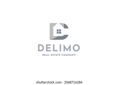 Letra abstracta DC para inspiración vectorial de diseño de logo inmobiliario y casa de desarrolladores.
