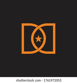 vector de diseño de superposición de línea infinita de letra abstracta dd