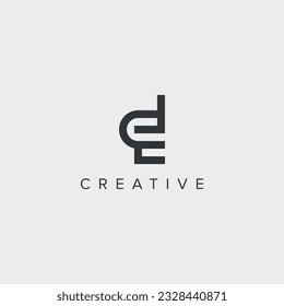 Abstract letter DE ED logo template - vector.