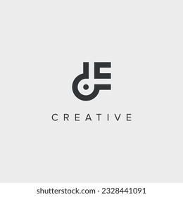 Abstract letter DE ED logo template - vector