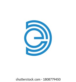 abstract letter de stripes geometric line design symbol vector