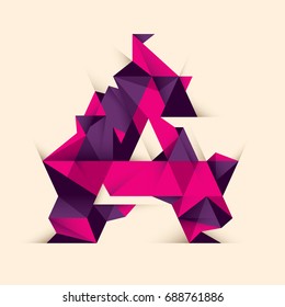 Resumen Diseño de letras, hecho de varias formas geométricas en color. Ilustración vectorial.